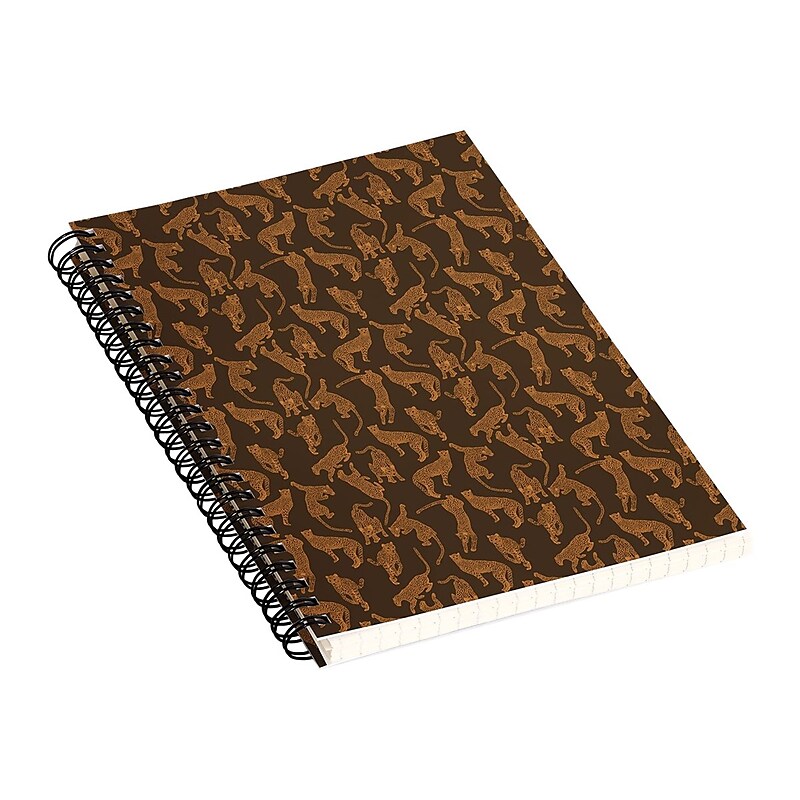 DENY Designs Cheetah Gisselle by Iveta Abolina Professional Notebooks, 5.5" x 8.25", Dotted, 40 Sheets, Brown (70302-NOBS01) image 1