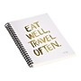 DENY Designs Eat Well Travel Often Gold by Cat Coquillette Notebook, 5.5" x 8.25", Dotted Ruled, 40 Sheets, White~#|#~sp143470485_sc7
