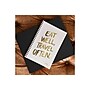 DENY Designs Eat Well Travel Often Gold by Cat Coquillette Notebook, 5.5" x 8.25", Dotted Ruled, 40 Sheets, White~#|#~sp143470488_sc7