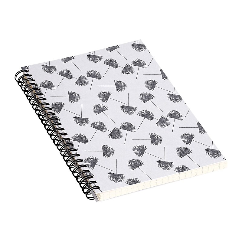 DENY Designs Woven Fan Palm In Gray by Little Arrow Design Co Notebook, 5.5" x 8.25", Dotted, 40 Sheets, White (69675-nobs01) image 1