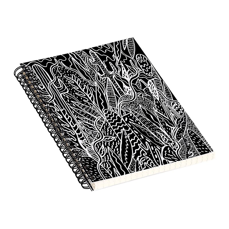 DENY Designs The Garden by Kris Tate Professional Notebooks, 5.5" x 8.25", Dotted, 40 Sheets, Black (58293-NOBS01) image 1