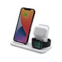 scosche Base3 3-in-1 Wireless Charging Dock for Apple iPhone/Apple Watch/Apple AirPods, White (CSQ3N1WT-SP)~#|#~sp143582161_sc7