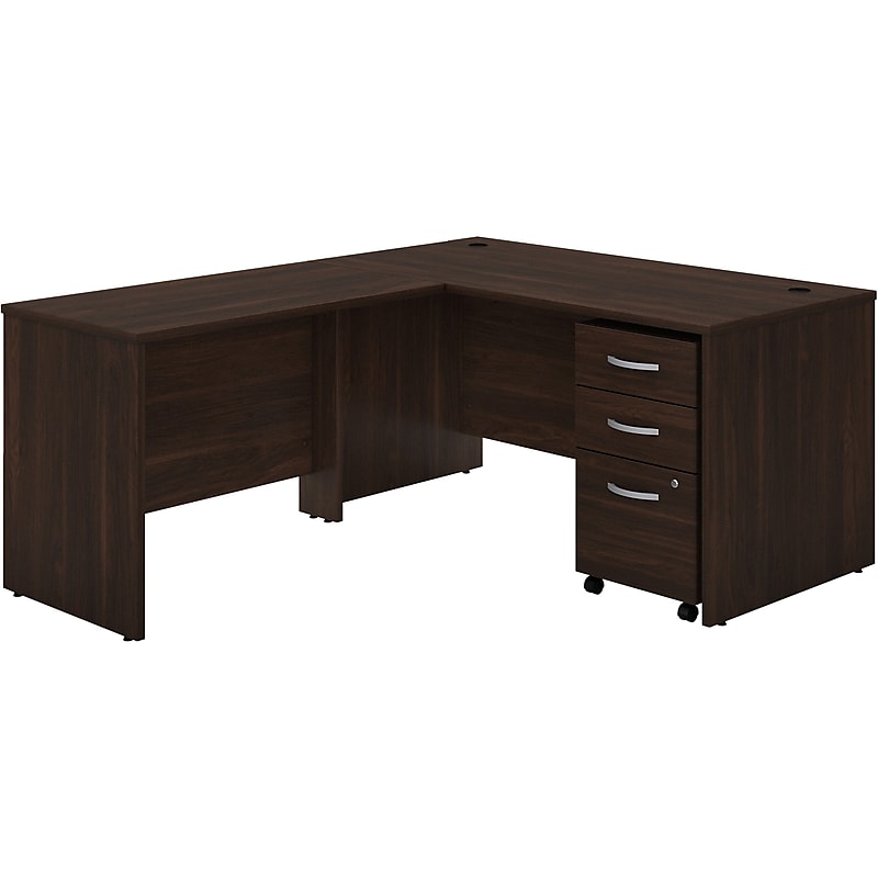 Bush Business Furniture Studio C 60"W L Shaped Desk with Mobile File Cabinet and Return, Black Walnut (STC008BWSU) image 1