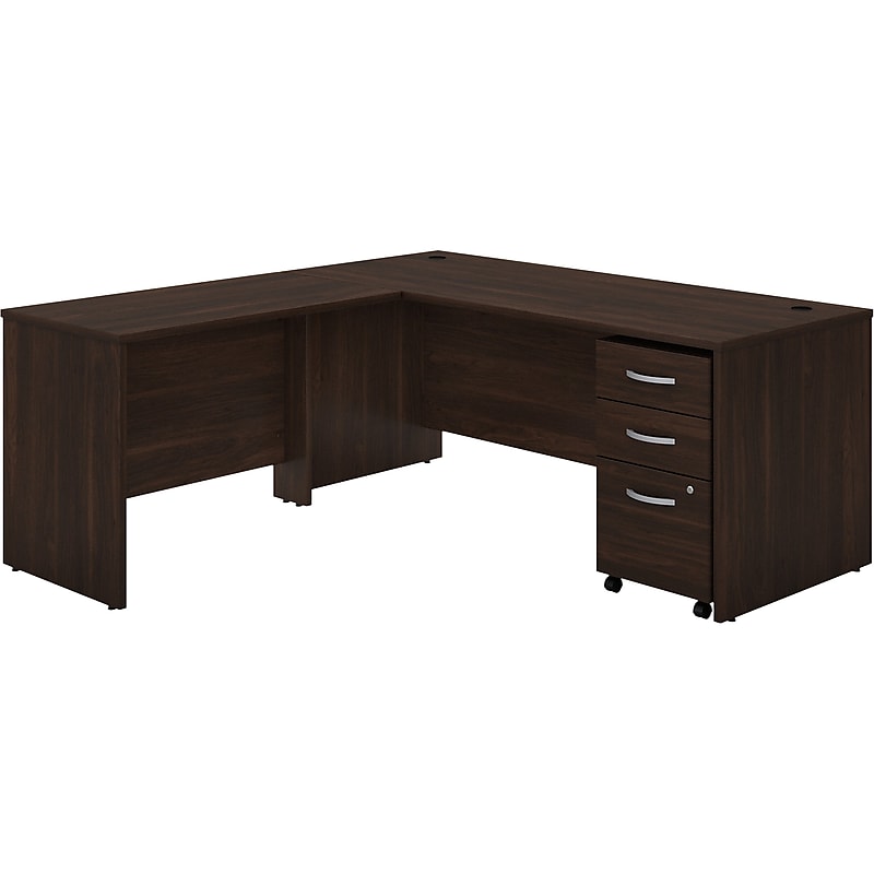 Bush Business Furniture Studio C 72"W L Shaped Desk with Mobile File Cabinet and Return, Black Walnut (STC007BWSU) image 1