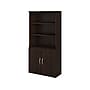 Bush Business Furniture Studio C 73"H 5-Shelf Bookcase with Doors, Black Walnut Laminated Wood (STC015BW)~#|#~sp143582230_sc7