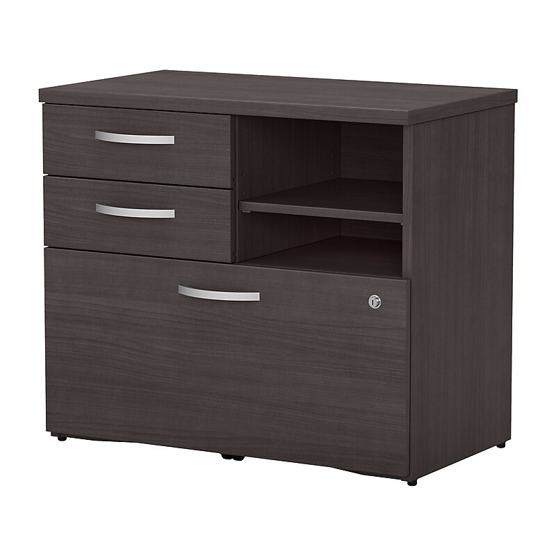 Bush Business Furniture Studio C Office Storage Cabinet with Drawers and Shelves, Storm Gray (SCF130SGSU) image 1