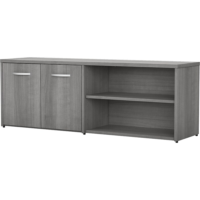 Bush Business Furniture Studio C Low Storage Cabinet with Doors and Shelves, Platinum Gray (SCS160PG) image 1