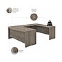 Bush Business Furniture Studio C 72"W U Shaped Desk with Hutch and Mobile File Cabinet, Modern Hickory (STC003MHSU)~#|#~sp143680682_sc7