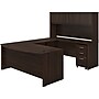 Bush Business Furniture Studio C 72"W U Shaped Desk with Hutch and Mobile File Cabinet, Black Walnut (STC003BWSU)~#|#~sp143680697_sc7