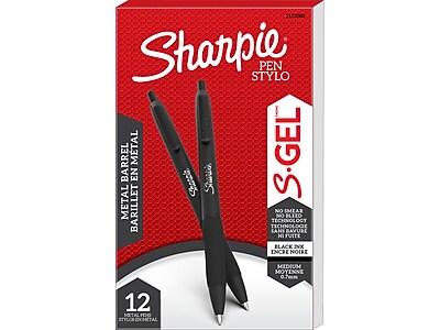 Sharpie S-Gel Metal RT Gel Pen Medium Point Black Ink Dozen (2153580)