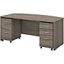 Bush Business Furniture Studio C 72"W Bow Front Desk with Mobile File Cabinets, Modern Hickory (STC012MHSU)~#|#~sp144158283_sc7