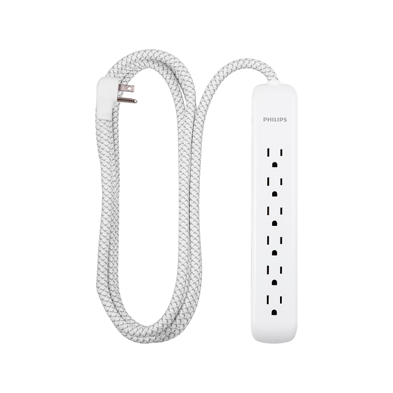 Philips 6-Outlet Surge Protector, 10', White/Gray (SPC3064WGT1/37-991) image 1