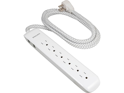 Philips 6-Outlet Surge Protector, 10′, White/Gray (SPC3064WGT1/37-991) Sansujyuku sansujyuku.com
