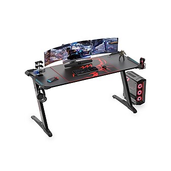 Eureka Ergonomic 61" Computer Gaming Desk, Black (GD0098-BK)
