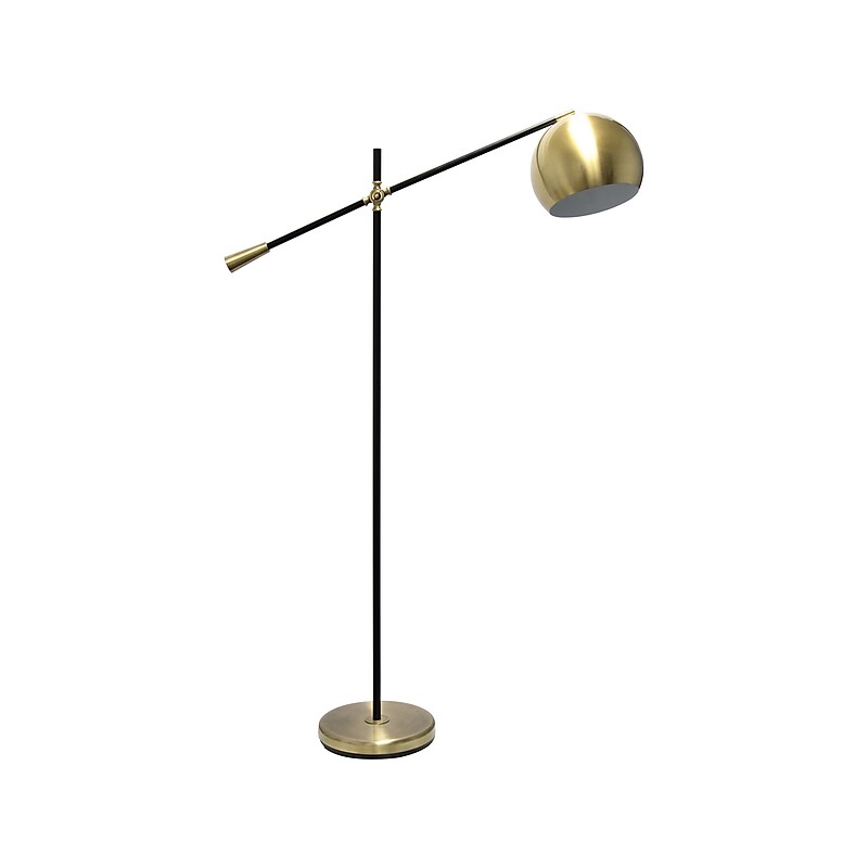Lalia Home Studio Loft 59" Antique Brass/Matte Black Floor Lamp with Dome Shade (LHF-5015-AB) image 1