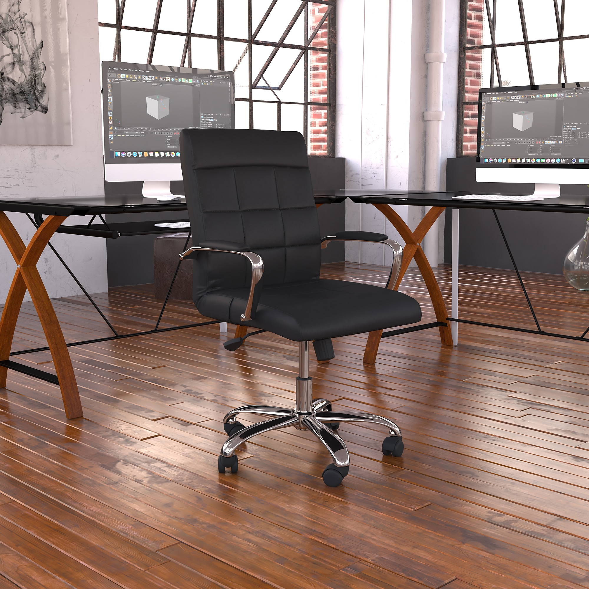 Flash Furniture Vivian Vinyl Swivel Executive Chair, Black (GO2240BK) Sansujyuku sansujyuku.com