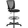 Ergonomic Mid-Back Mesh Drafting Chair with Black Fabric Seat and Adjustable Foot Ring [GO-2100-GG]~#|#~sp144375303_sc7