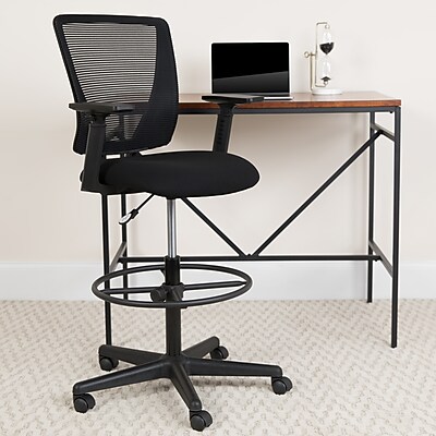 Flash Furniture Harper Ergonomic Mesh Fabric Swivel Mid-Back Drafting Chair, Black (GO2100A) Sansujyuku sansujyuku.com