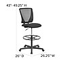 Ergonomic Mid-Back Mesh Drafting Chair with Black Fabric Seat and Adjustable Foot Ring [GO-2100-GG]~#|#~sp144375456_sc7