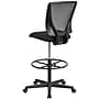 Ergonomic Mid-Back Mesh Drafting Chair with Black Fabric Seat and Adjustable Foot Ring [GO-2100-GG]~#|#~sp144375458_sc7