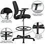 Flash Furniture Harper Ergonomic Mesh Fabric Swivel Mid-Back Drafting Chair, Black (GO2100A)~#|#~sp144375462_sc7