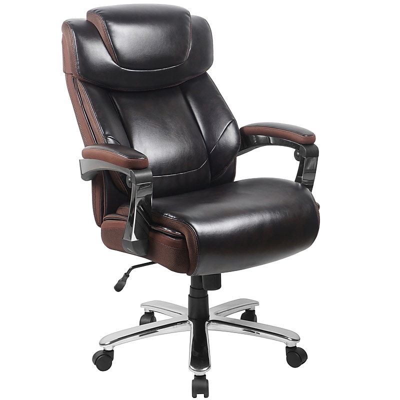 Flash Furniture Hercules Series Ergonomic LeatherSoft Swivel Big & Tall Executive Office Chair, Brown (GO2223BN) image 1