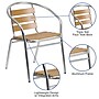 Flash Furniture Aluminum Commercial Indoor-Outdoor Restaurant Stack Chair with Triple Slat Faux Teak Back (TLH017W)~#|#~sp144376059_sc7