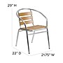 Flash Furniture Aluminum Commercial Indoor-Outdoor Restaurant Stack Chair with Triple Slat Faux Teak Back (TLH017W)~#|#~sp144376071_sc7
