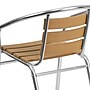 Flash Furniture Aluminum Commercial Indoor-Outdoor Restaurant Stack Chair with Triple Slat Faux Teak Back (TLH017W)~#|#~sp144376096_sc7