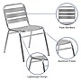 Flash Furniture Aluminum Commercial Indoor-Outdoor Armless Restaurant Stack Chair with Triple Slat Back~#|#~sp144376165_sc7
