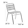 Flash Furniture Aluminum Commercial Indoor-Outdoor Armless Restaurant Stack Chair with Triple Slat Back~#|#~sp144376166_sc7