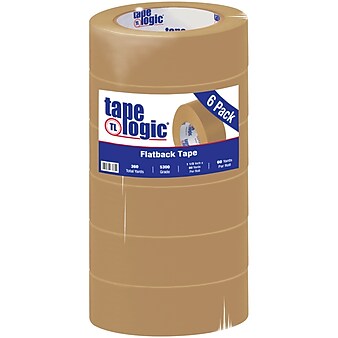 Tape Logic® #5300 Flatback Tape, 1 1/2" x 60 yds., Kraft, 6/Case