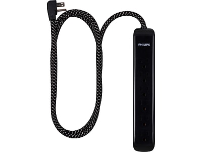 Philips 6-Outlet Surge Protector, 4′, Black/Gray (SPC3064BDT1/37-991) Sansujyuku sansujyuku.com