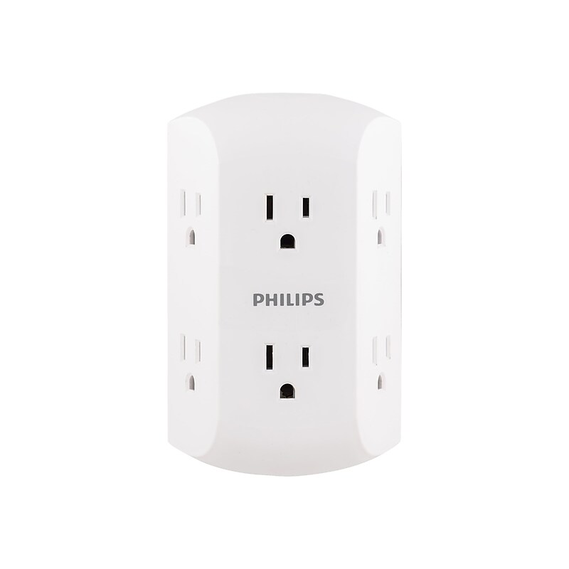 Philips 6-Outlet Adapter, White (SPS1740WA/37) image 1