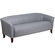 HERCULES Imperial Series Gray Leather Sofa (111-3-GY-GG)