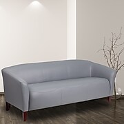 HERCULES Imperial Series Gray Leather Sofa (111-3-GY-GG)