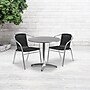 Flash Furniture Lila Indoor-Outdoor 31.5'' Round Table Set with 2 Rattan Chairs, Black (TLH32RD020BKCH2)~#|#~sp144472014_sc7