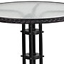 Flash Furniture Lila 28'' Round Table with 2 Rattan Stack Chairs, Black (TLH087RD037BK2)~#|#~sp144472052_sc7