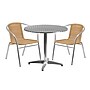 Flash Furniture Lila Indoor-Outdoor 31.5'' Round Table Set with 2 Rattan Chairs, Beige (TLH32RD020BGCH2)~#|#~sp144472058_sc7