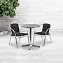 Flash Furniture Lila Indoor-Outdoor 23.5'' Round Table Set with 2 Rattan Chairs, Black (TLH24RD020BKCH2)~#|#~sp144472065_sc7