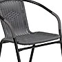 Flash Furniture Lila 28'' Square Table with 2 Rattan Stack Chairs, Gray (TLH073SQ037GY2)~#|#~sp144472080_sc7