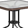 Flash Furniture Lila 28'' Square Table with 2 Rattan Stack Chairs, Dark Brown (TLH073SQ037BN2)~#|#~sp144472090_sc7