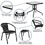 Flash Furniture Lila 28'' Square Table with 4 Rattan Stack Chairs, Black (TLH073SQ037BK4)~#|#~sp144472099_sc7