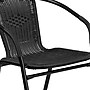 Flash Furniture Lila 28'' Square Table with 4 Rattan Stack Chairs, Black (TLH073SQ037BK4)~#|#~sp144472103_sc7