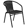 Flash Furniture Lila 28'' Square Table with 4 Rattan Stack Chairs, Black (TLH073SQ037BK4)~#|#~sp144472106_sc7