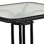 Flash Furniture Barker Square Tempered Glass and Metal Table with Rattan Edging (TLH073RBK)~#|#~sp144472116_sc7