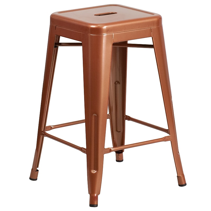 Flash Furniture Colorful Restaurant Counter Height Stool, Copper (ETBT350324POC) image 1