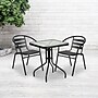 Flash Furniture Lila 23.5'' Square Table with 2 Slat Stack Chairs, Black (TLH0731SQ017CB2)~#|#~sp144472236_sc7