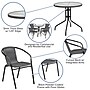 Flash Furniture Lila 28'' Round Table with 4 Rattan Stack Chairs, Gray (TLH087RD037GY4)~#|#~sp144472251_sc7
