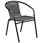 Flash Furniture Lila 28'' Round Table with 4 Rattan Stack Chairs, Gray (TLH087RD037GY4)~#|#~sp144472256_sc7